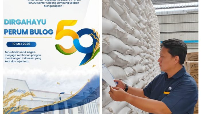 Peringati HUT ke-59, Bulog Lampung Selatan Tegaskan Komitmen Jaga Ketahanan Pangan Nasional