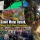 Foto : portal masyarakat mambuk,bambu runcing,tepak sirih,dan ibu-ibu mengumpulkan donasi serta pohon sawit di sekitar portal warga /Dokumentasi media/Istimewa disusun oleh AI Infused