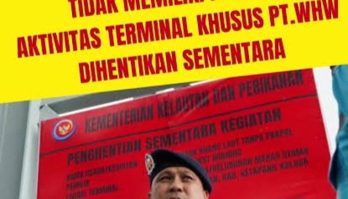 PSDKP Pontianak Hentikan Sementara Aktivitas Ruang Laut Tersus PT WHW