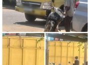 Truk Bermuatan Perabot Tersangkut Kabel di Depan Warung Kopi KTCI, Lalu Lintas Sempat Tersendat