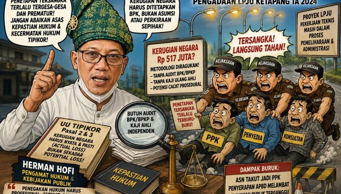 Herman Hofi:Penanganan Kasus LPJU Ketapang Perlu Audit yang Komprehensif