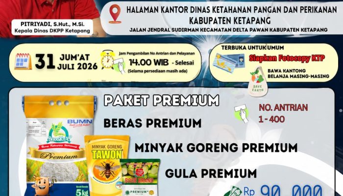 DKPP Ketapang Siapkan 700 Paket Sembako dalam Gerakan Pangan Murah, Dukung Stabilitas Harga Jelang HUT RI ke-81