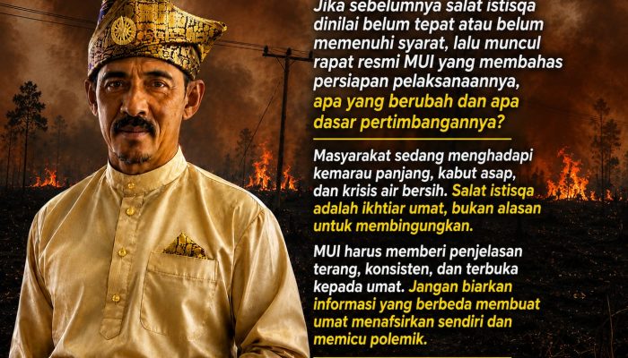 Pernyataan Ketua MUI Ketapang soal Salat Istisqa Dipertanyakan, BPM: Jangan Biarkan Umat Menafsirkan Sendiri